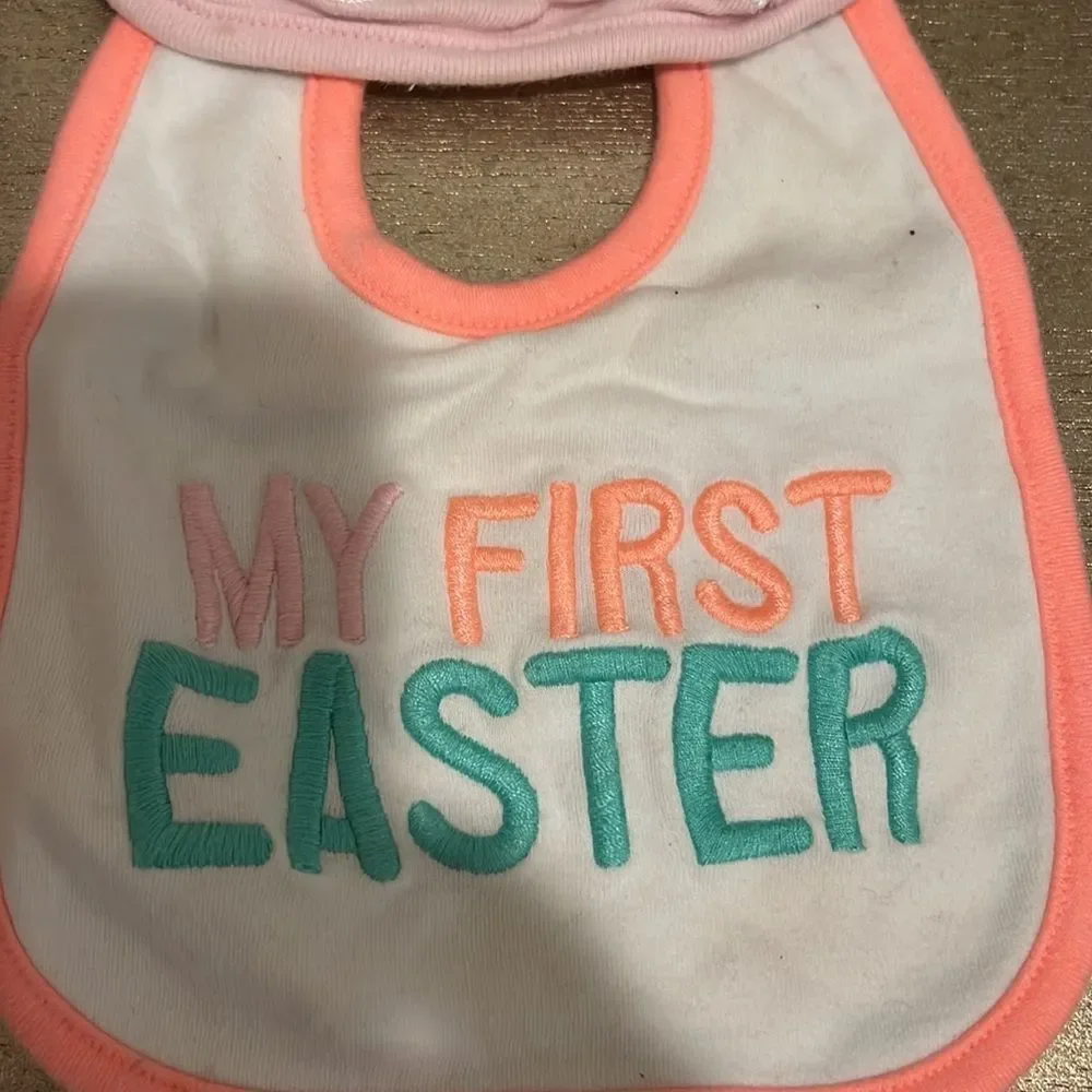 baby onesie and bib